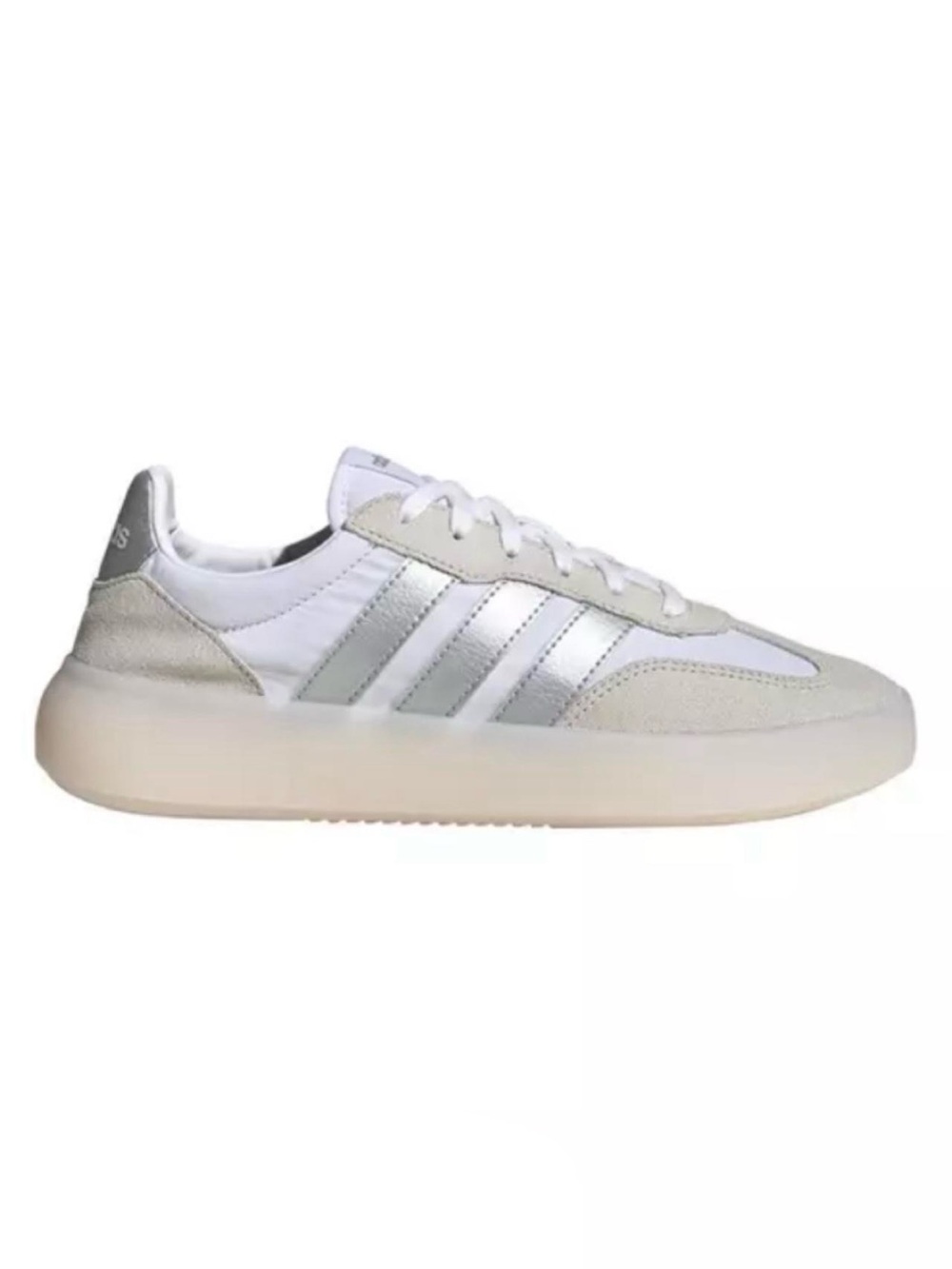 adidas Women's White & Silver Low-Top Sneaker